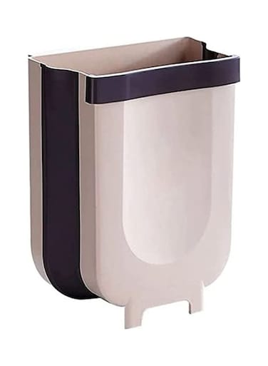 Folding Hanging Bin Garbage Can brown 29cm