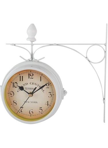 Cryfokt 8.6 Inch Double Sided Wall Clock, Battery Operated Silent Round Wall Clock, Practical Vintage Hanging Mute Clock for School, Kitchen, Bedroom, Home, Office