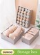 3 Pcs Underwear Drawer Organizer&iuml;&frac14;&OElig;Foldable Cabinet Organizer ,Stackable Storage Box&iuml;&frac14;&OElig;Space Saving,Sturdy and Durable,for Baby Clothes, Bra, Socks, Underwear, Ties (Grey)