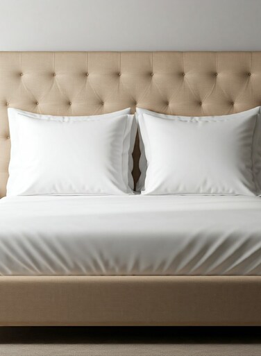 Design 3 Piece Hometex Design King Size Flat Sheet Set White - 1 Flat Sheet (240x260 cm) +2 Pillow Covers (50x75 cm)