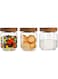 3Pcs Glass Jar,Glass Food Storage Containers with Wooden Lids,Airtight Kitchen Containers Storage Set,Airtight Coffee Storage Containers for Kitchen,Pantry Organization,Ideal for Coffee,Nuts(500ml)