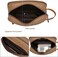 iCozzier Men&#39;s Toiletry Wash Bag Leather and Canvas Travel Toiletry Makeup Comestic Bag Dopp Kit for Men Shaving Bag for Travel Accessories - Coffee
