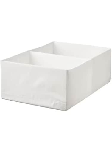 Ikea Box storage organizer with compartments for wardrobe / chest of drawers ,white color (X-Large)
