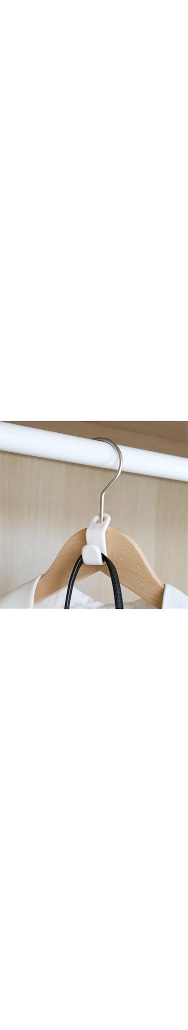 Kclongvs 60 Pcs Clothes Hanger Connector Hooks, Mini Cascading Hanger Hooks for Velvet Huggable Hangers, Wooden Hangers, Heavy Duty Space Saving for Closet (White-2,60)