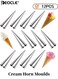 12PCS Cream Horn Moulds Baking Cones Stainless Steel Lady Lock Cannoli Tubes Standing Cone Shape Danish Pastry Cream Roll Mould for Croissant Shell and Dessert Making