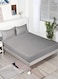 home Bedsheet 3 Pcs set fitted sheet ,king /queen /single size ,1 fitted sheet +2 pillow covers,white sofft cotton plain grey