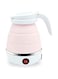 Maga Zone Silicone Travel Foldable Water Heater Jug - Compact &amp; Portable Electric Kettle, Foldable Design, Ideal for Travel &amp; Home Use (Pink)