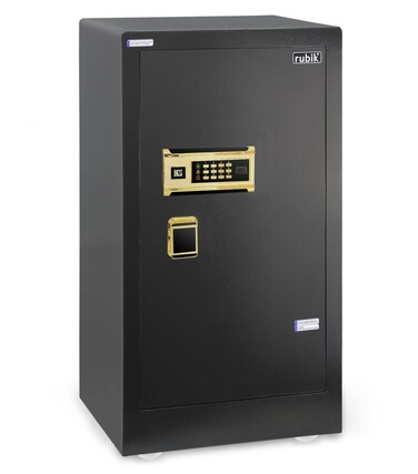 Rubik Safe Box Large with Dual Security Digital Keypad and Key Lock System Protect Money Documents for Home Office (Size 100x51x45cm) Black