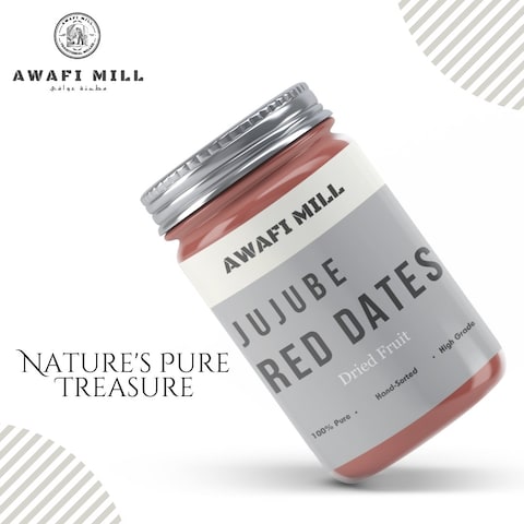 AWAFI MILL Dried Jujube Red Dates   Dried Innub Fruit - Premium Quality - Naturally Sweet and Nutritious - Rich in Antioxidants - Traditional Middle Eastern Delicacy (Bottle of 50 gram / 1.7 Oz)