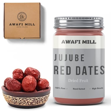 AWAFI MILL Dried Jujube Red Dates   Dried Innub Fruit - Premium Quality - Naturally Sweet and Nutritious - Rich in Antioxidants - Traditional Middle Eastern Delicacy (Bottle of 50 gram / 1.7 Oz)