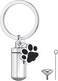 THE WHITE SHOP Stainless Steel Dog Paw Cremation Urn Keyring, Memorial Ashes Keepsake Keychain, Pet Charms Locket Pendant Cremation Jewellery for Ashes