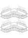 GoldenLike Adhesive Shower Caddy Shelf, Rustproof Bathroom Shower Rack, No Drilling Adhesive Shower Corner Shelf, Bathroom Shower Shelves Corner, Silver (2 Pack)
