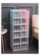 Shoe Box, Stackable Storage Shoe Box Closet Storage Organizer Transparent Home Shoe Box 6 Pieces (3 White and 3 Pink)