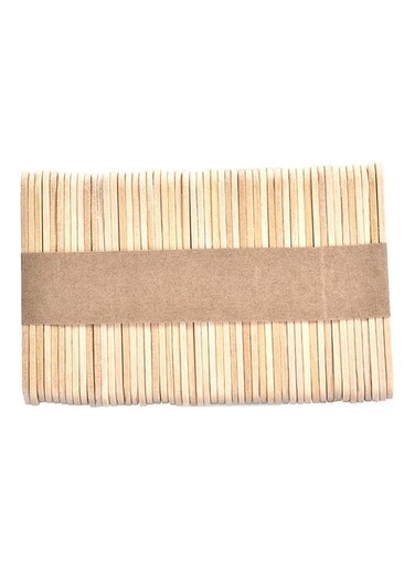 50-Piece Wooden Ice Cream Popsicle Stick Beige 125mm