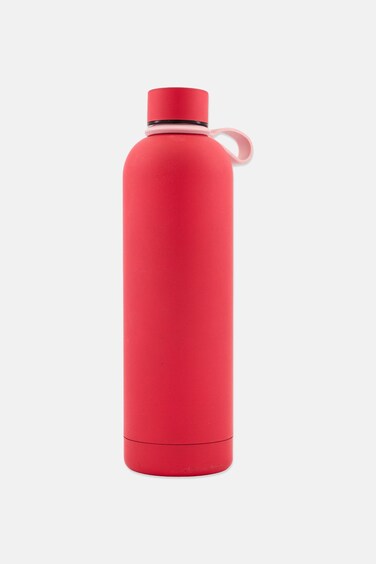 Mucho Thermo Steel Plain Double-Walled To-Go Water Bottle 750 ml, Red
