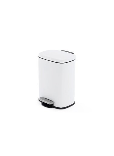 Home Primo Fingerprint Resistant Metal Pedal Bin 21.3x20.5x29.5cm 5L - White