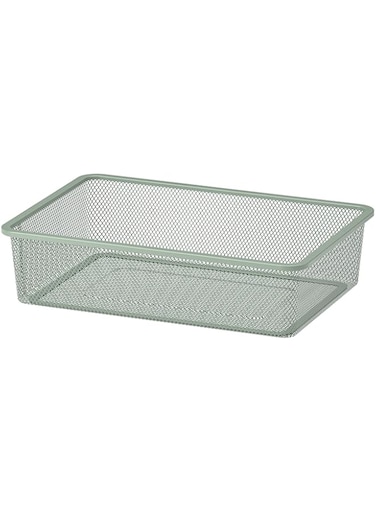 Ikea TROFAST mesh storage box, 42x30x10 cm, light green-grey