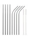 HOME 10-Piece Stainless Steel Drinking Straw Set Silver 26.7x0.6centimeter