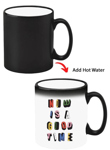 Color Changing Heat Sensitive Ceramic Mug, Image Revealed When HOT Liquid is Added! Good time