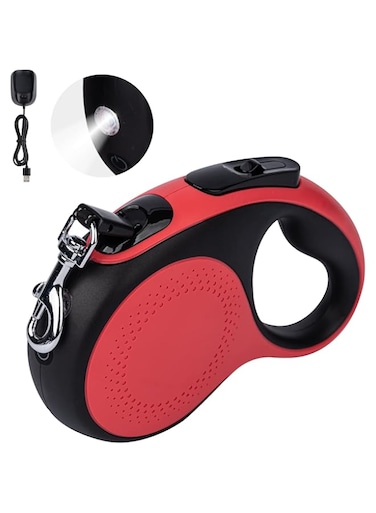 Waggytail LED Retractable Dog Leash - 16-Foot Dog Leash, Non-Slip Handle Retractable Leash, Leash with LED Light, Available for Dogs Under 60 Pounds, Suitable for All-Day Use