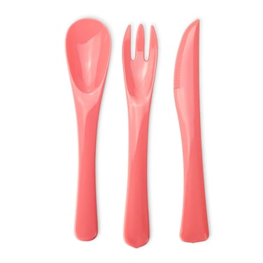 Boxed Polypropylene Cutlery Set - Pink   12 Pcs (4 Spoons, 4 Forks, 4 Knives + Storage Box)   Reusable Plastic Tableware for Home, Office, Travel &amp; Kids