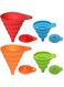 SWIUKPHE Kitchen Funnel Set 4 Pack, Small and Large, Kitchen Gadgets Accessories Foldable Silicone Collapsible Funnels for Filling Water Bottle Liquid Transfer Food Grade