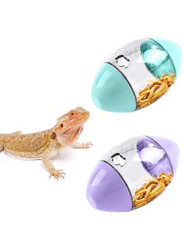 Cat Toys Lizard Feeder Toys Reptile Enrichment Toys America Football Shape Toys for Cat, Dog, Bearded Dragon, Lizard, Gecko