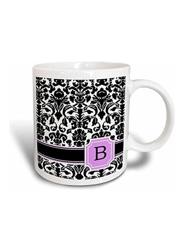 Initial B Printed Coffee Mug White/Black