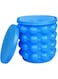 DCS Large 2 in 1 Silicone Ice Bucket &amp; Ice Mold with lid,Silicon Ice Cube Maker Genie, Portable Silicon Ice Cube Maker (Blue)