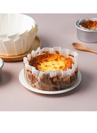 Sheets Of 6-Inch Basque Oil Paper Baking Cake Paper Tray Disposable Folding-Free Cake Mold Silicone Oil Paper