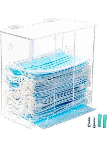 Face Mask Dispenser Box Acrylic Hygiene Station With Lid For Disposable Face Mask