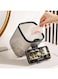 Mini Transparent Countertop Trash Can, Tiny Garbage Bag Holder, Desk Bin with Mobile Holder, Essential Small Garbage can Designed for Versatile use, Suitable for Home Kitchen Office (Black Grey)