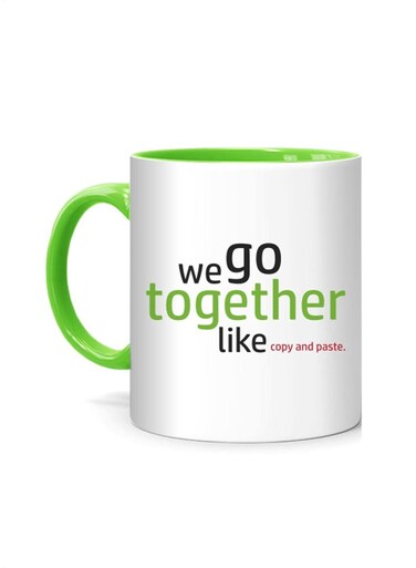 Styles We go together, Love Quote Printed Mug White/Green