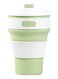 Hot New Folding Silicone Portable Telescopic Drinking Collapsible Coffee Cup White/Green 350ml