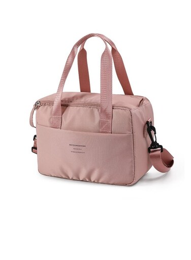 Lunch Bag for Women Men, Leakproof Tote with Adjustable Strap, Large Capacity Lunch Box Cooler Bag for Work, Office, Picnic, Reusable Lunch Pail for Adults Pink