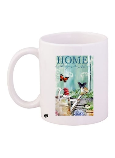 Butterflies Printed Coffee Mug White/Blue/Red