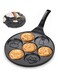 Nonstick Pancake Pan&iuml;&frac14;&OElig;7-Cup Animal Molds Pancake Griddle, Mini Pancake Pan, Easy to Clean &amp; Heats Evenly&iuml;&frac14;&OElig;for Kids' Breakfast and Gifts, Fried Egg &amp; Cake Grill Pan&iuml;&frac14;&OElig;10in&iuml;&frac14;&OElig;Black