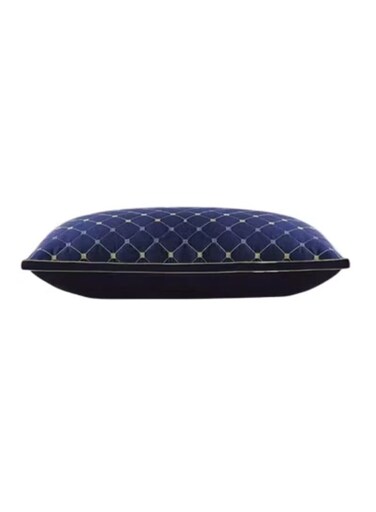 Hotel-Style Velvet Feather Pillow &acirc;&euro;&ldquo; Medium Soft Neck &amp; Bed Pillow (750g, Starry Navy Design)