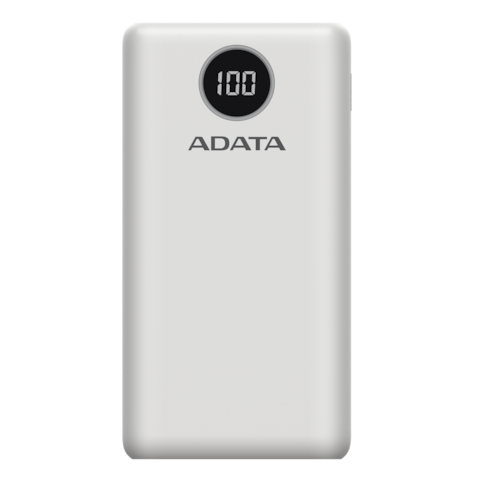 ADATA P20000QCD Power Bank 20,000 mAh   Fast Charging Qualcomm QC 3.0   White