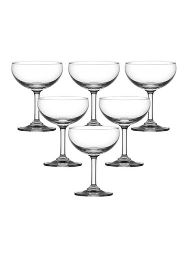 6 Piece Classic Espresso Martini Glass Set, 200ml Capacity - Clear