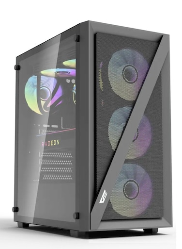 كمبيوتر مكتبي للألعاب عالي الأداء DarkFlash: Intel i5 وRTX 3060 وذاكرة RGB ومحرك أقراص NVMe SSD بسعة 500 جيجابايت