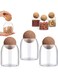 3 Pack Glass Food Storage Canister with Airtight Cork Lid (17 Oz/500ML), Clear Food Storage Jar Container with Seal Cork Round Stopper for Kitchen Pantry Serving Tea Coffee Sugar Flour Spices