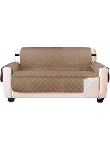 Adando 3 Seater Sofa Cover: Waterproof Sandproof Sofa Protector for UAE Homes &ndash; Anti-Slip Couch Slipcover &ndash; Skin-Friendly Easy Clean Fits L-Shaped Couches (167x190 Coffee)