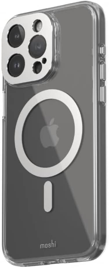 Moshi Iglaze Ultra Thin &amp; Slim, Super Clear Back Case Compatible With iPhone 15 Pro Max 2023, Drop Protection, Scratch Resistant, MagSafe Compatible, Silver
