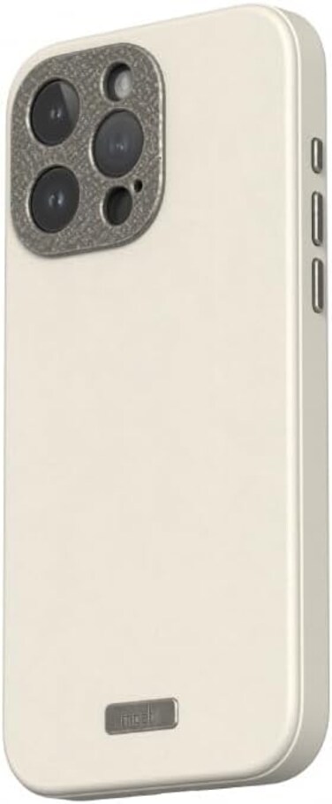 Moshi Napa Eco-Friendly Leather Case Compatible With iPhone 15 Pro Max 2023, MagSafe Compatible, Supports Wireless Charging, Beige