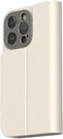 Moshi Overture Leather Folio Case Compatible With iPhone 15 Pro 2023-3-In-1 Cover-Wallet-Stand, MagSafe Compatible, Metal Lens Frame, Supports Wireless Charging, Beige