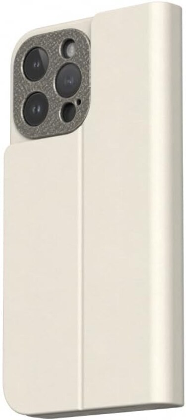 Moshi Overture Leather Folio Case Compatible With iPhone 15 Pro Max 2023-3-In-1 Cover-Wallet-Stand, MagSafe Compatible, 3X Card Slots, Supports Wireless Charging, Beige