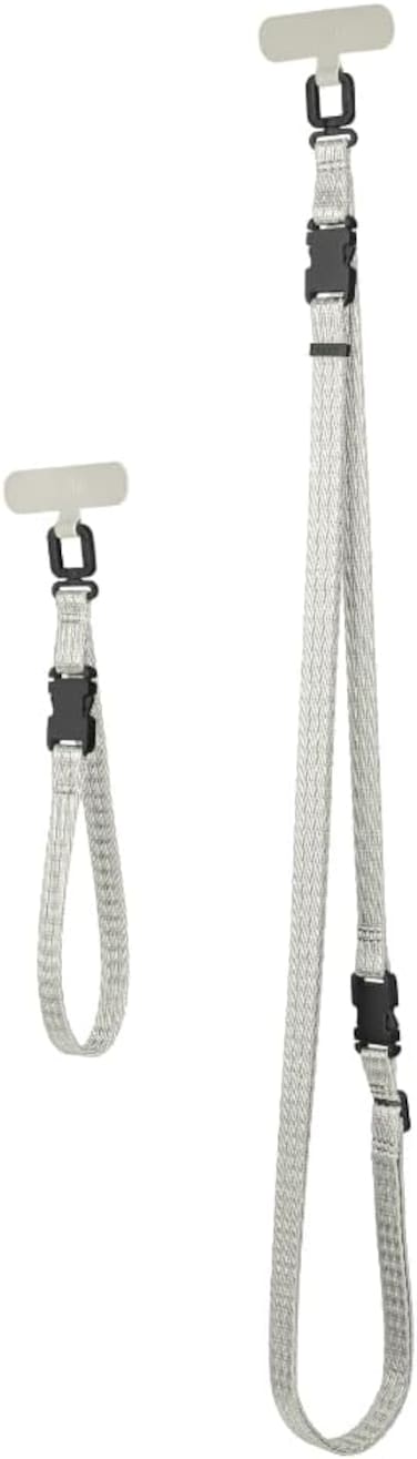 Moshi 2-In-1 Strap, Universal Convertible Crossbody/Wrist Strap For City Travel &amp; Daily Use, Adjustable Strap Length, Secure, Safe, Stylish, Compatible With Android &amp; iPhone Cases, White