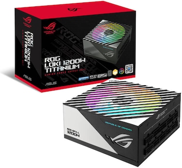 ASUS ROG Loki 1200T SFX-L Fully Modular PSU, 1200W, 80 Plus Titanium, ARGB Fan &amp; Aura Sync, ATX 3.0, PCIe Gen 5.0, Black   90YE00N0-B0NA00