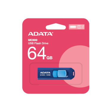 ADATA UC300 64GB USB 3.2 Type-C Flash Drive Blue  Lightweight and Fast Data Transfer